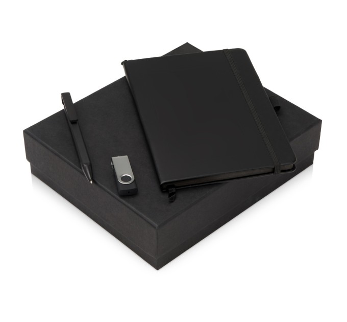 Подарочный набор «Q-edge» с флешкой, ручкой-подставкой и блокнотом А5