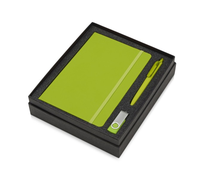 Подарочный набор Vision Pro Plus soft-touch с флешкой, ручкой и блокнотом А5