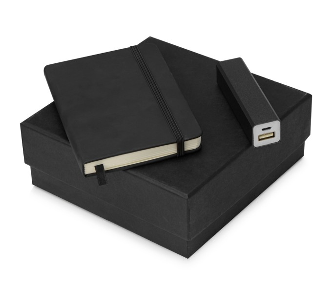 Подарочный набор To go с блокнотом А6 и зарядным устройством