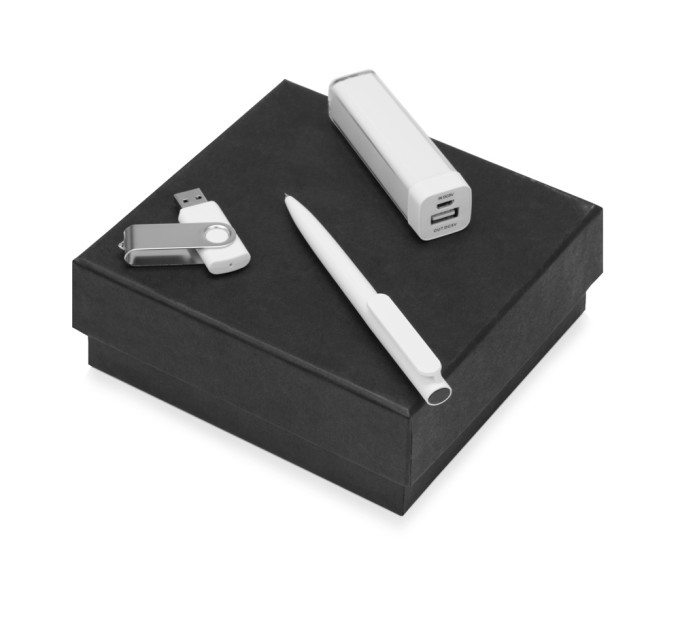 Подарочный набор On-the-go с флешкой, ручкой и зарядным устройством