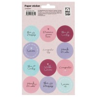 Наклейки бумажные «Congrats», 12х21 см, 12 наклеек, европодвес MS_41661