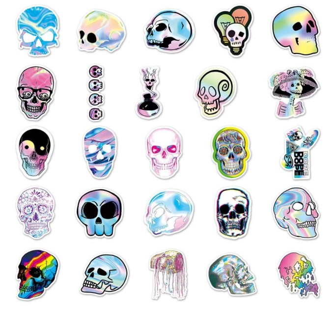 Наклейки ГОЛОГРАФИЯ ЧЕРЕП TZ-LSKLT-U459