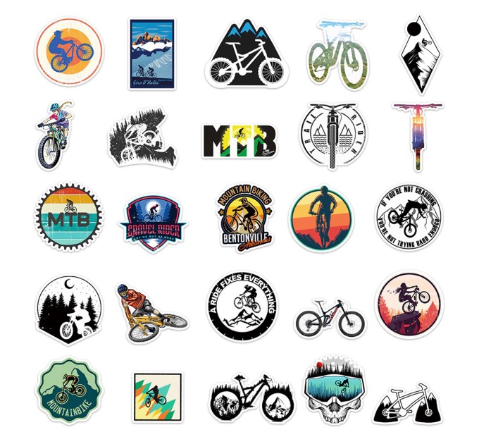 Наклейки ГОРНЫЕ ВЕЛОСИПЕДЫ TZ-ZXC-357