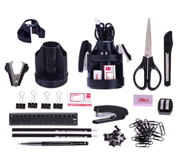 Набор канцелярский Deli, 15 предметов, вращающийся 38250