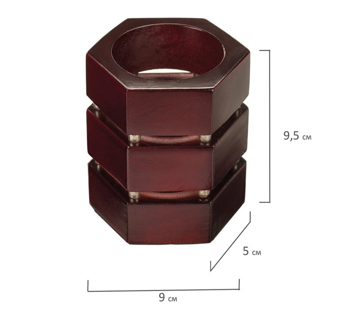 Набор 5 предметов «Wood&Metal», красное дерево и никелированный металл 230873