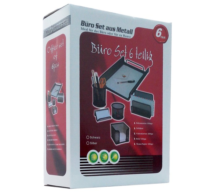 Набор настольный 6 предметов, металлический, черный Т7881