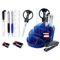 Набор канцелярский 8 предметов, вращающийся, синий S-356G/30бл Набор канцелярский 8 предметов, вращающийся, синий S-356G/30бл