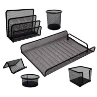 Набор настольный 6 предметов, металлический, черный Т7881