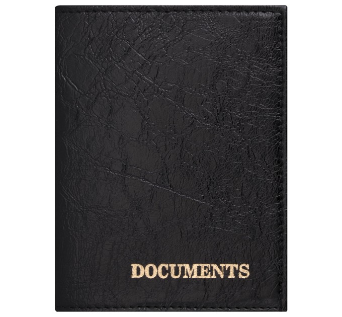Обложка для автодокументов Profit, экокожа, «DOCUMENTS», черная 237181