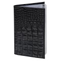 Обложка для автодокументов, натуральная кожа кайман, без тиснения, черная 238189
