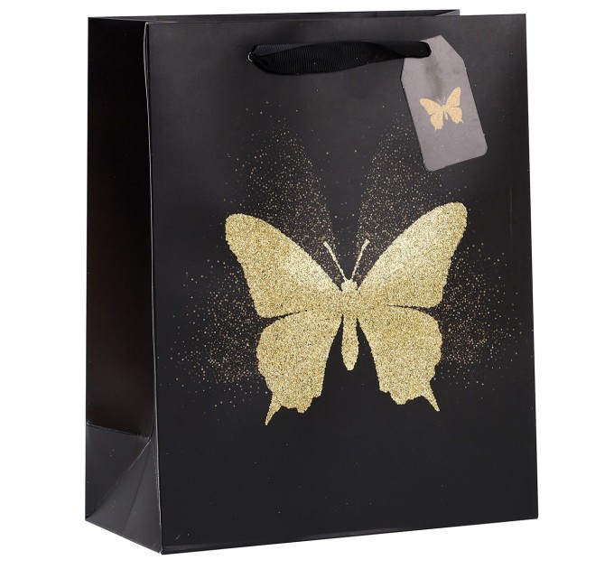 Пакет бумажный, подарочный, «Бабочки на черном» KR8519M-1-4