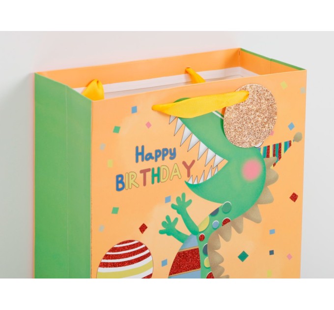 Пакет бумажный, подарочный, «HAPPY BIRTHDAY! DINO» KR9692M-1-4