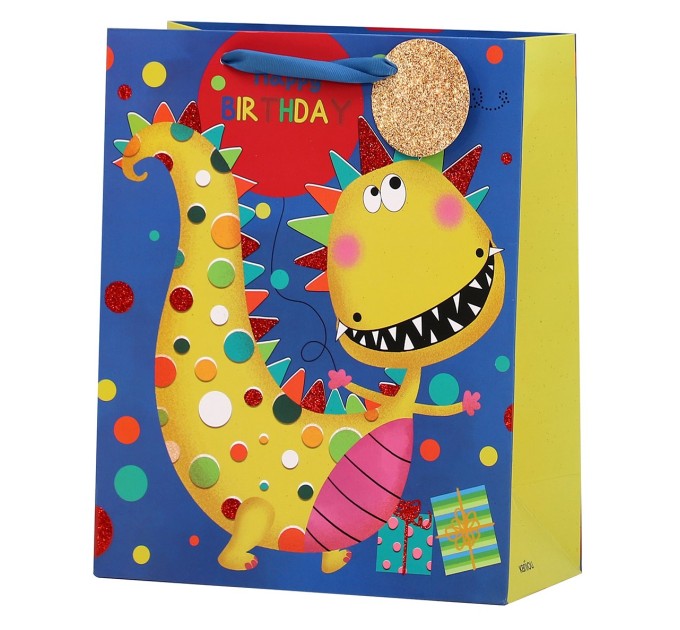 Пакет бумажный, подарочный, «HAPPY BIRTHDAY! DINO» KR9692M-1-4