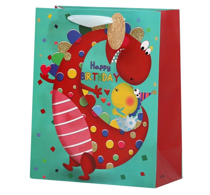 Пакет бумажный, подарочный, «HAPPY BIRTHDAY! DINO» KR9692M-1-4