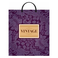 Пакет «Винтаж бордо», с пластиковой ручкой