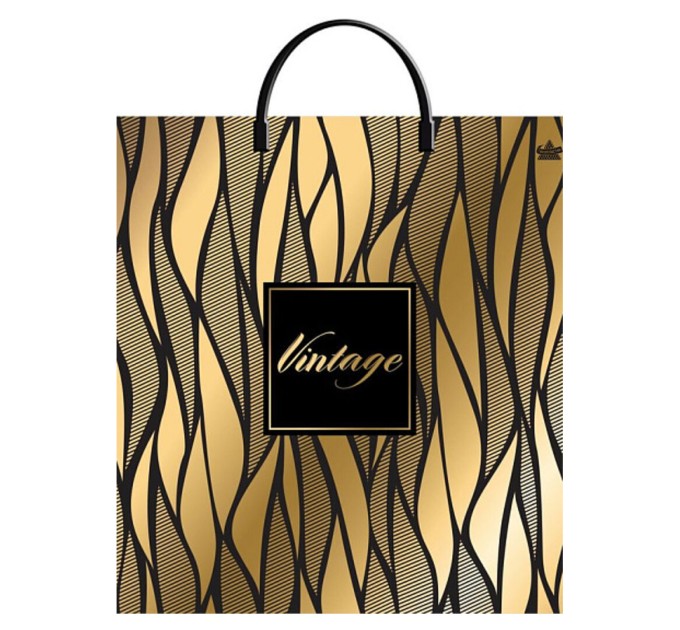 Пакет «Винтаж голд», с пластиковой ручкой