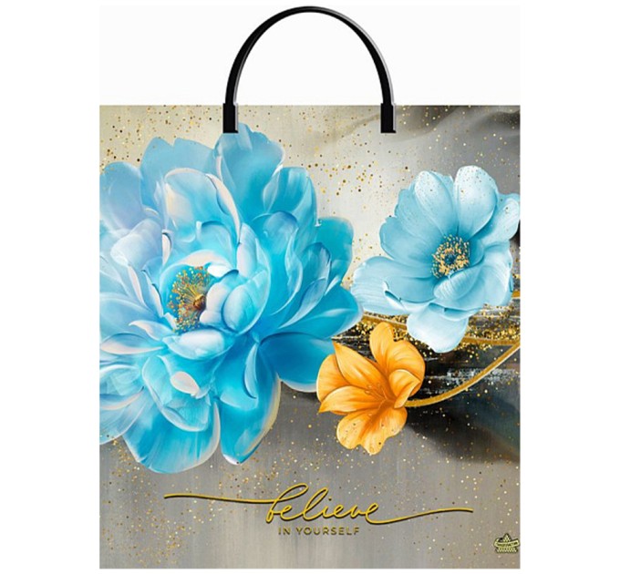 Пакет «Небесные цветы», с пластиковой ручкой