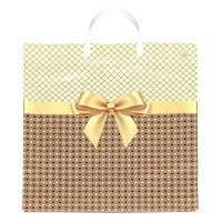 Пакет Золотистый с пластиковой ручкой