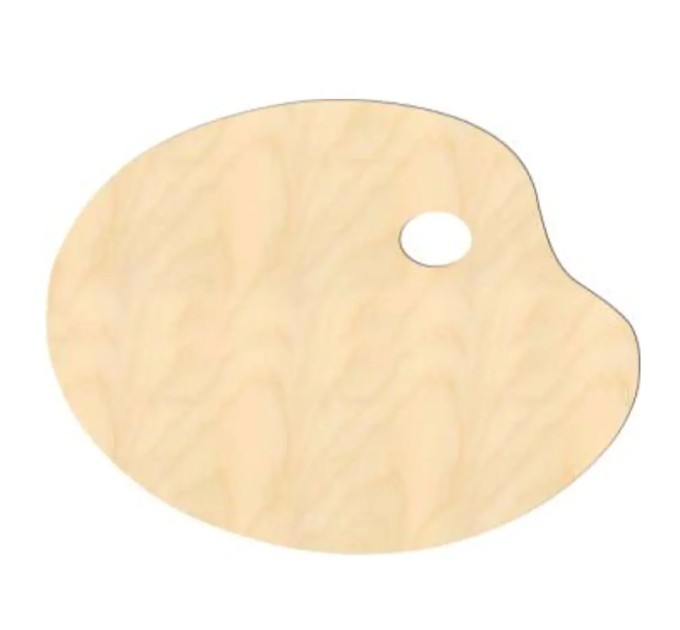 Палитра деревянная 30х39 см, овальная 002П