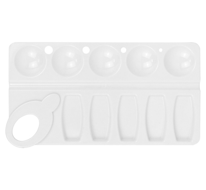 Палитра, прямоугольная, пластиковая, белая, 10 ячеек 10122024