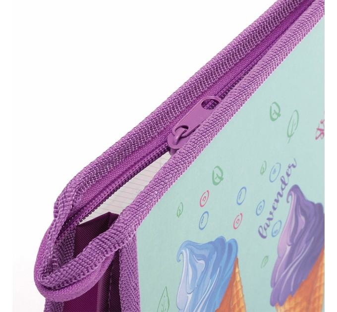 Папка для труда А4, 2 отделения, молния сверху, органайзер, «Ice cream» 270153