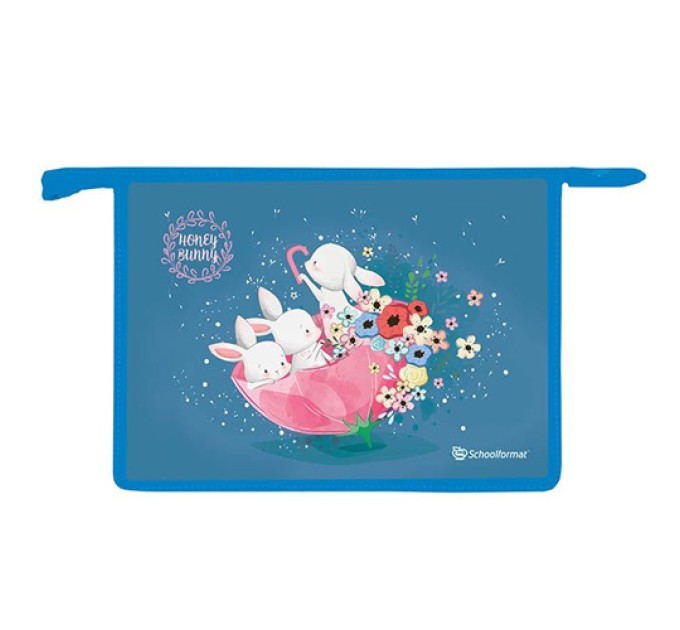 Папка для тетрадей А4, на молнии, «Нежные зайки» ПТПМА4-НЗА