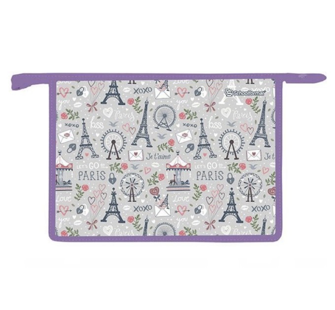 Папка для тетрадей А4, на молнии, «Стильный Париж» ПТПМА4-СПА