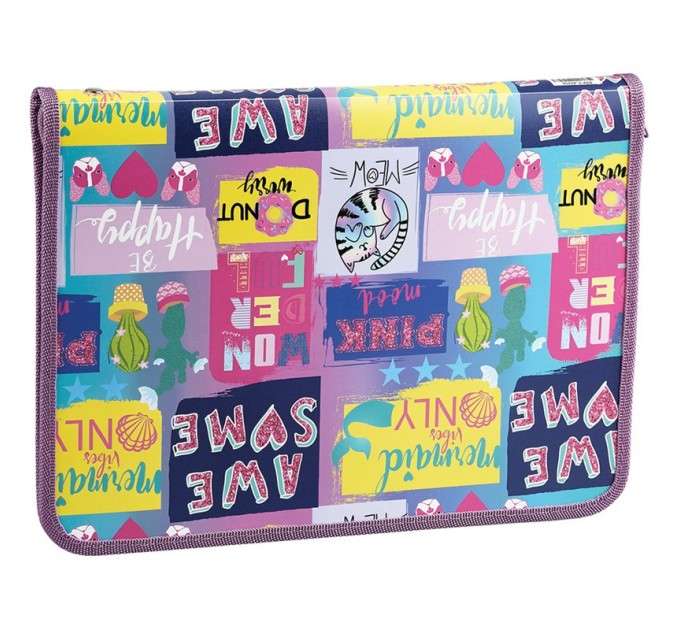 Папка для труда A4, «Girls Power», пластик, молния вокруг, откид. планка ПТР-5_42256