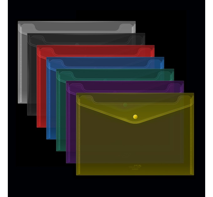 Папка конверт A5, на кнопке, ассорти HJ5503-A5