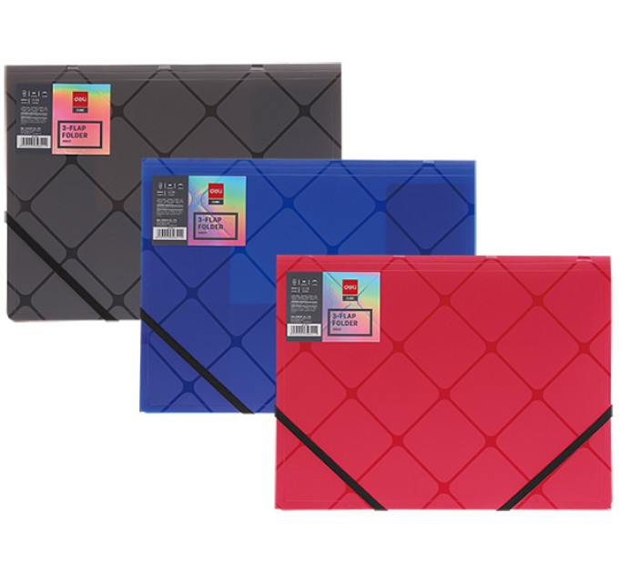 Папка на резинке, А4, с тремя клапанами 39621