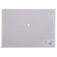 Папка конверт А4 на кнопке, прозрачная F10412 Папка конверт А4 на кнопке, прозрачная F10412