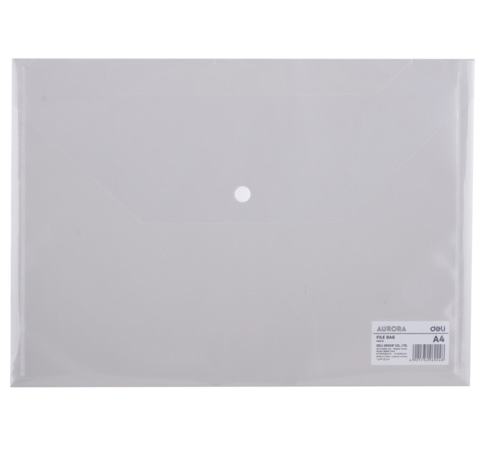 Папка конверт А4 на кнопке, прозрачная F10412