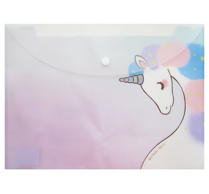 Папка конверт A4 на кнопке, «Единорог» BFHC0020002CIS