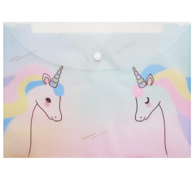 Папка конверт A4 на кнопке, «Единорог» BFHC0020002CIS