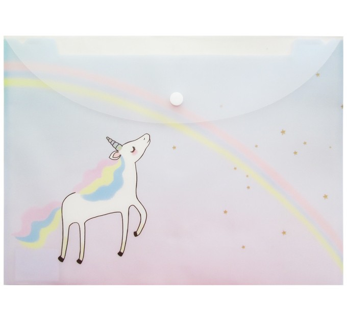 Папка конверт A4 на кнопке, «Единорог» BFHC0020002CIS