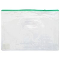 Папка на молнии А4, зеленая молния, кармашек для визиток, Index IPF56/GN