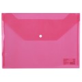 Папка конверт А4 на кнопке, прозрачная красная F10442