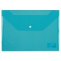 Папка конверт A4 на кнопке, прозрачная голубая F10472