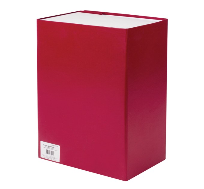 Короб архивный А4, 150 мм, бумвинил, до 1400 л., бордовый 122806