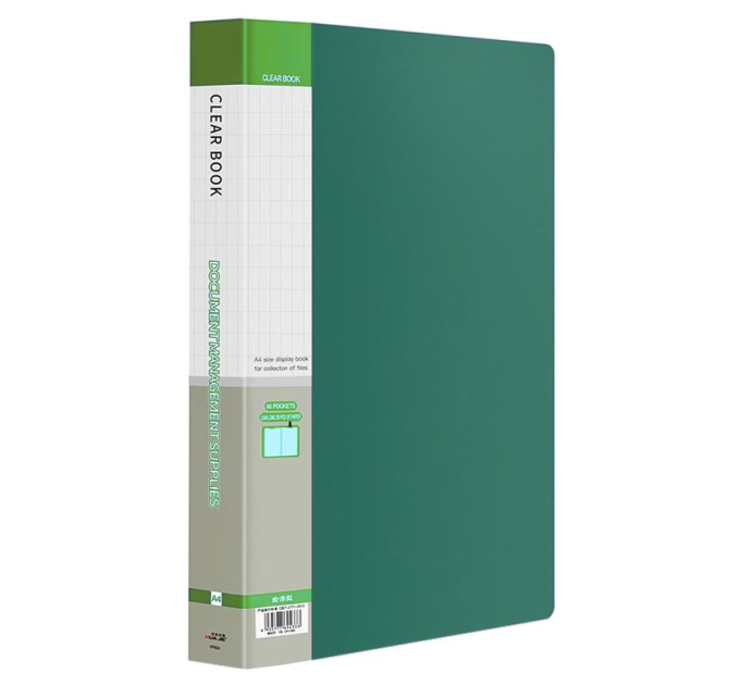 Папка на 60 вкладышей А4, зеленая HF60AP