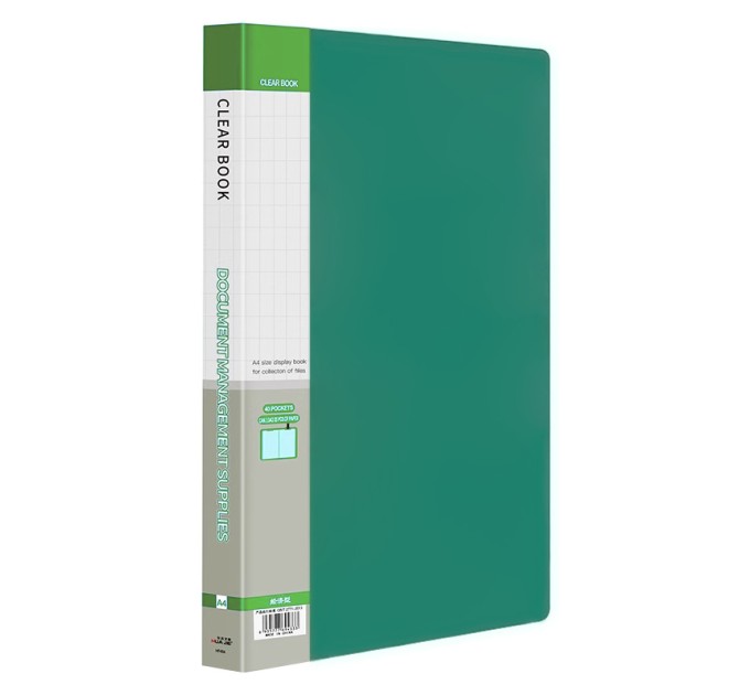 Папка на 40 вкладышей А4, зеленая HF40AP