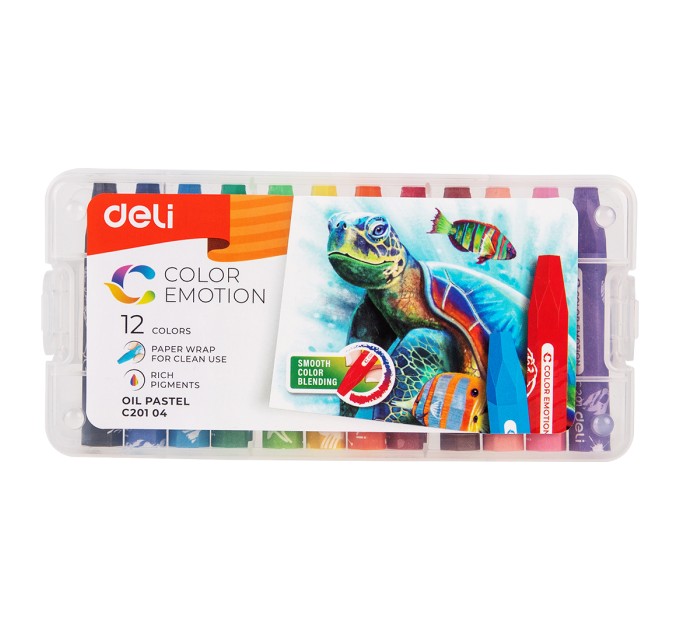 Пастель масляная Deli «Color Emotion» NEW, 12 цветов, в пенале С20104new