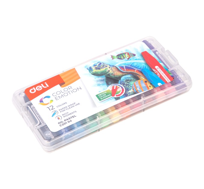 Пастель масляная Deli «Color Emotion» NEW, 12 цветов, в пенале С20104new