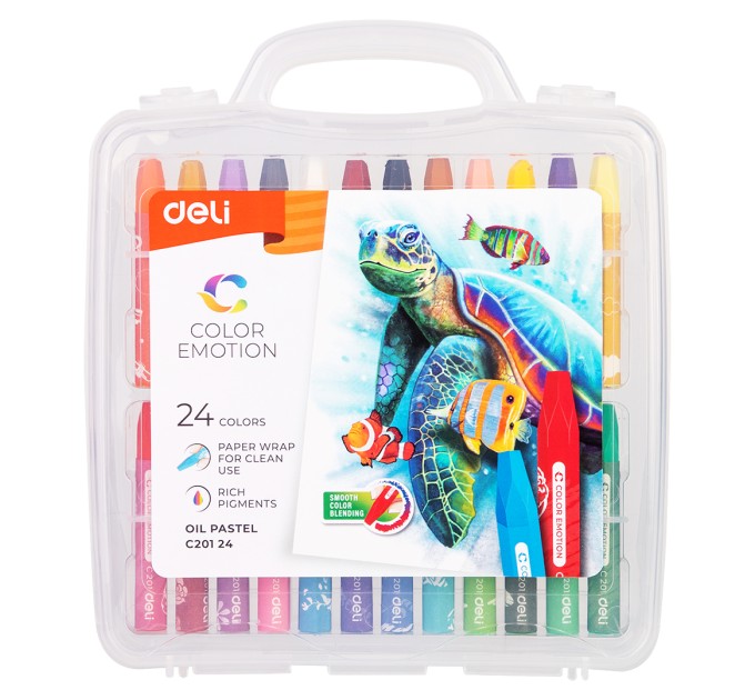 Пастель масляная Deli «Color Emotion» NEW, 24 цвета, в пенале С20124new
