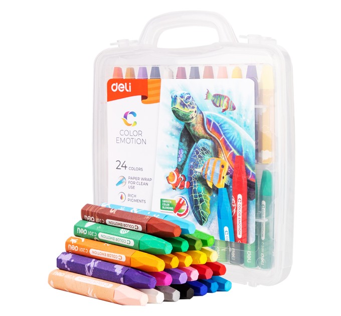 Пастель масляная Deli «Color Emotion» NEW, 24 цвета, в пенале С20124new