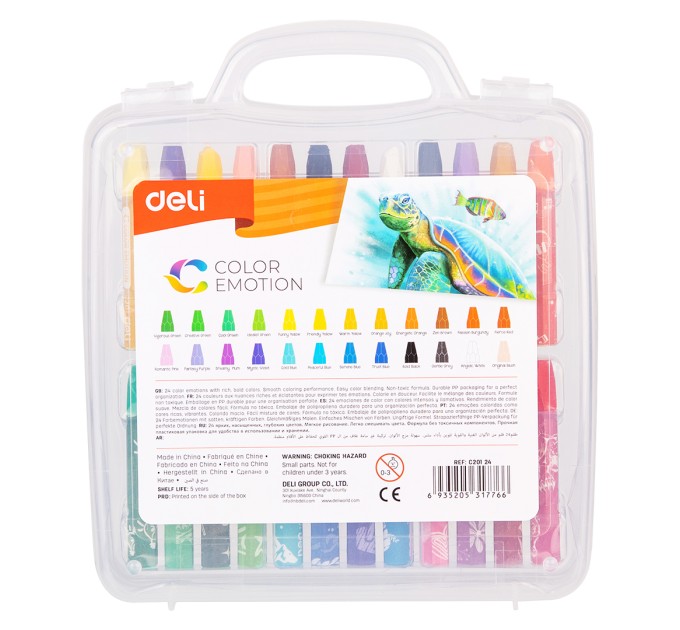Пастель масляная Deli «Color Emotion» NEW, 24 цвета, в пенале С20124new