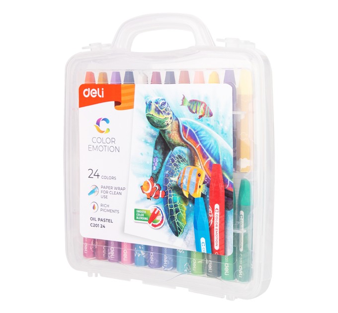 Пастель масляная Deli «Color Emotion» NEW, 24 цвета, в пенале С20124new