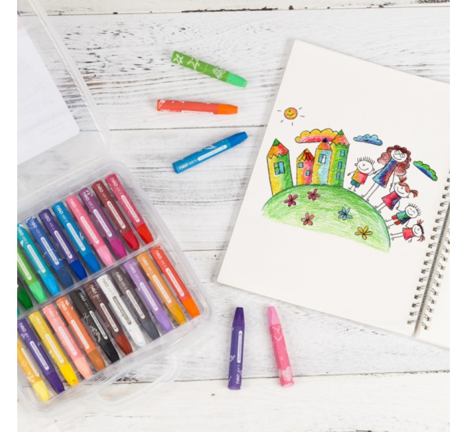 Пастель масляная Deli «Color Emotion» NEW, 24 цвета, в пенале С20124new