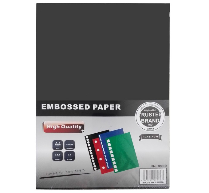 Обложки для перфобиндера A4, картонные, черные, 100 шт, 230 мкм 8509