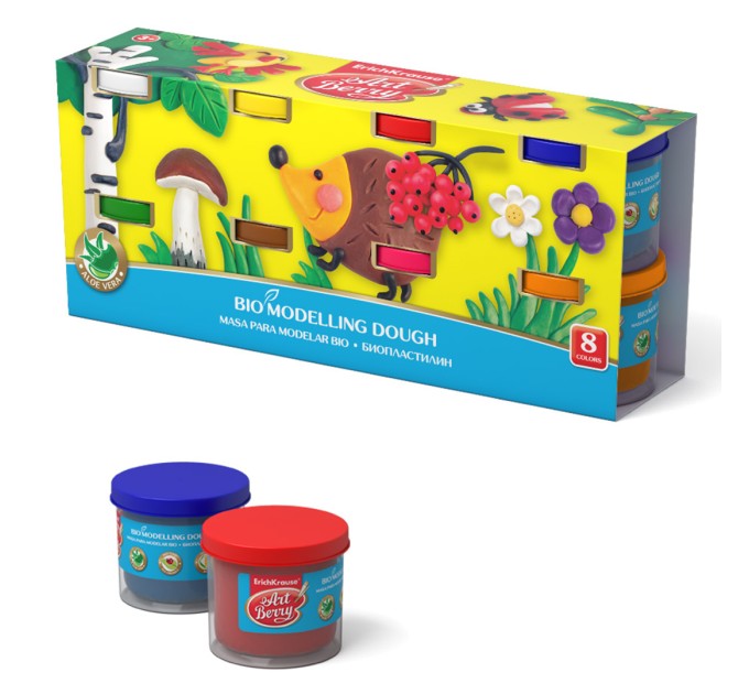 Тесто для лепки 8 цветов/800 г, ArtBerry® с Алоэ Вера 41776